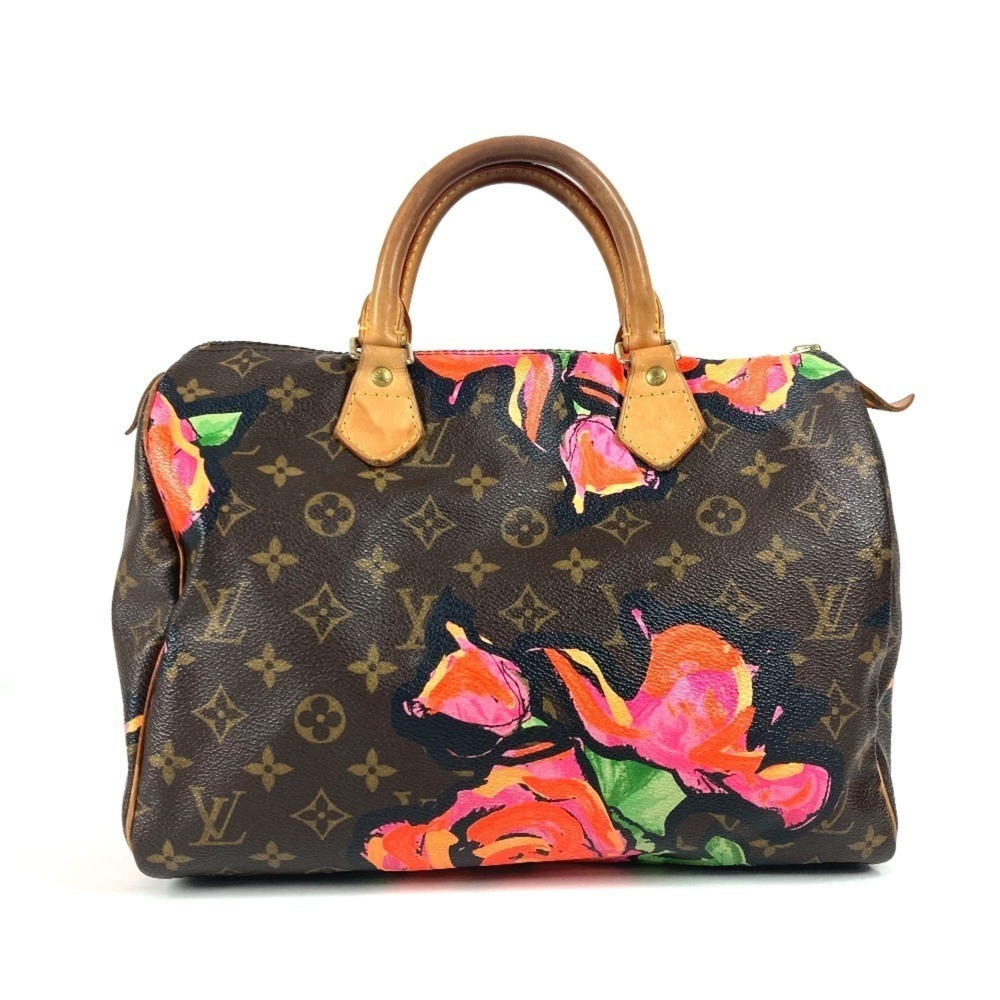 LOUIS VUITTON Authentic Brown Monogram Canvas Speedy 30 Boston Bag